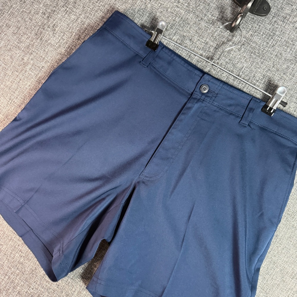 Mens PGA Tour Golf Shorts 36 Navy Blue Performance Stretch Flat Front